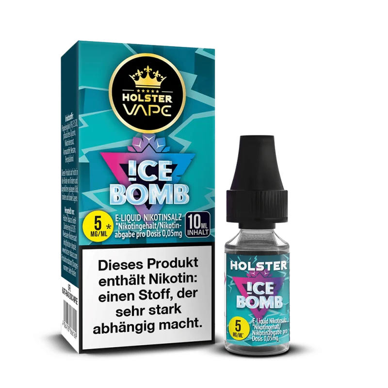 HOL-S-009_800x800.png?ts=1771578049 Holster Ice Bomb Nikotinsalz-Liquid 10ml Flasche mit türkis-blauem Etikett, 8 mg Nikotin