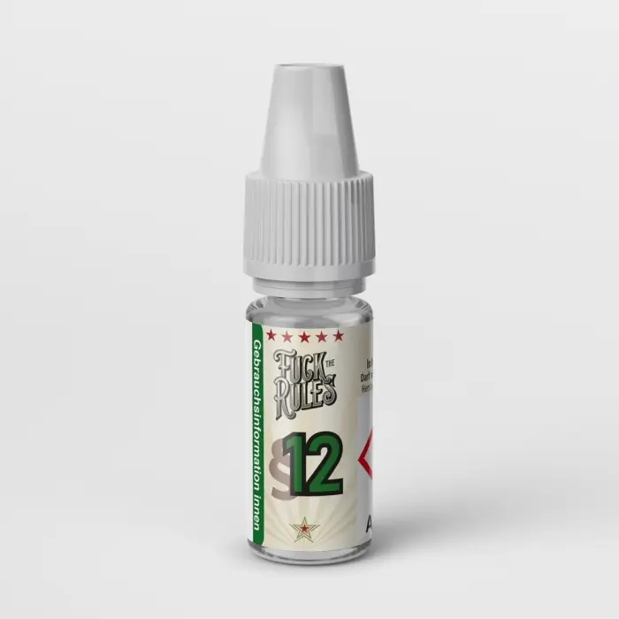 VaporExMachina Fuck the Rules §12 Aroma 10ml Flasche mit grün-weißem Etikett