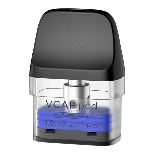 Innokin VCAP Ersatz-Pod mit blauem Coil, 0,8 Ohm, transparentes Gehäuse