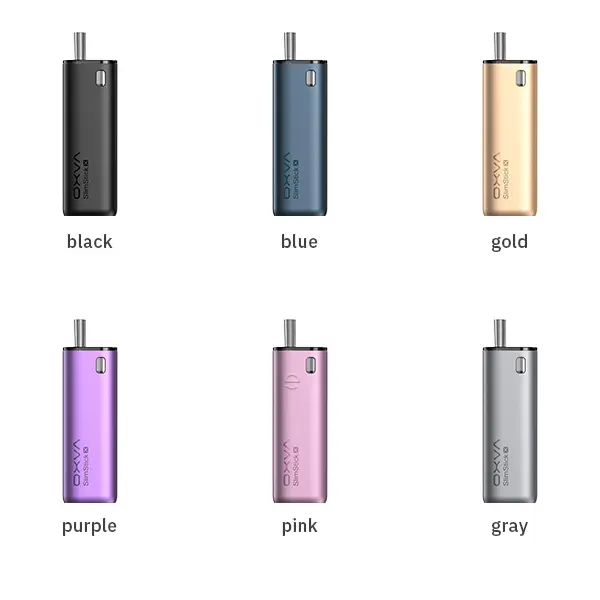 Oxva Slimstick X Pod Kit in 6 Farben: Schwarz, Blau, Gold, Lila, Pink, Grau – Farbübersicht