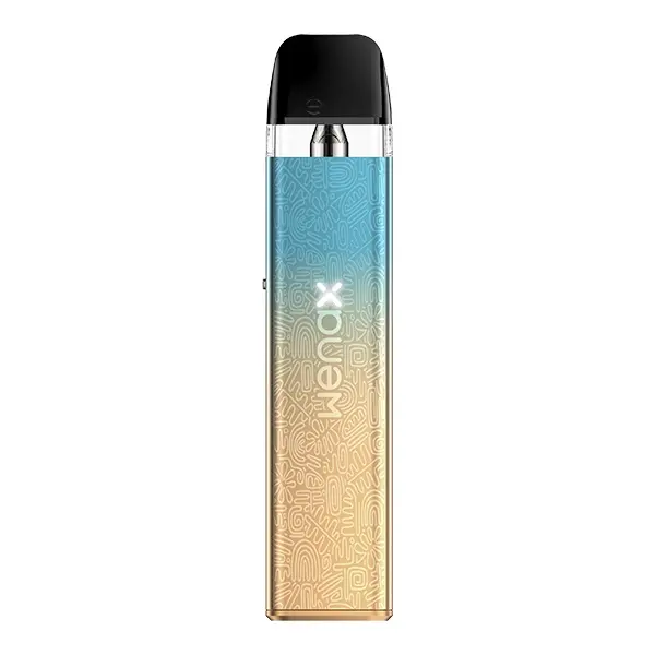 GeekVape Wenax Q Mini Kit in Blau-Gold-Farbverlauf – kompaktes Pod-System, Frontansicht