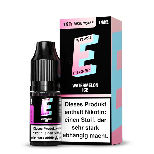 E-Intense Watermelon Ice 10ml Nikotinsalz-Liquid – Flasche in Pink und Türkis