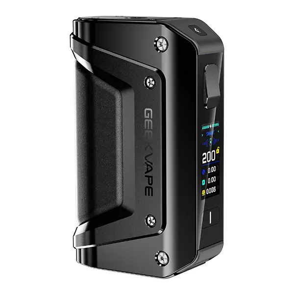 source294497.jpg GeekVape Aegis Legend 3 Mod Akkuträger in Schwarz mit Farbdisplay, robustes Box-Mod-Design, Frontansicht