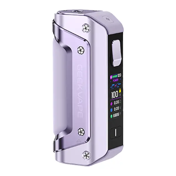 GeekVape Aegis Solo 3 Mod Akkuträger 18650 in Lila, Frontansicht mit Farbdisplay