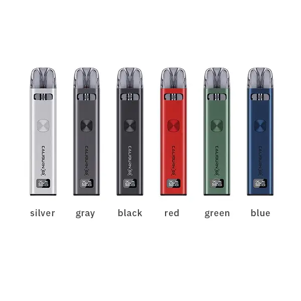 Uwell Caliburn G3 Pod Kit in allen sechs Farben: Silver, Gray, Black, Red, Green und Blue