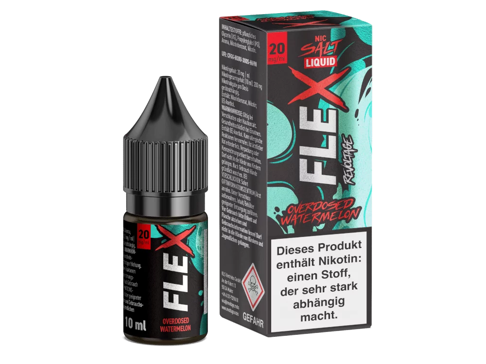 Revoltage-FLEX-Overdosed-Watermelon-NicSalt-20-mgml_1000x750.png Flex - Overdosed Watermelon 10ml Nikotinsalz Liquid