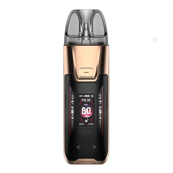 Vaporesso Luxe XR Max 2 Pod Kit in Roségold-Schwarz mit Farbdisplay, Frontansicht