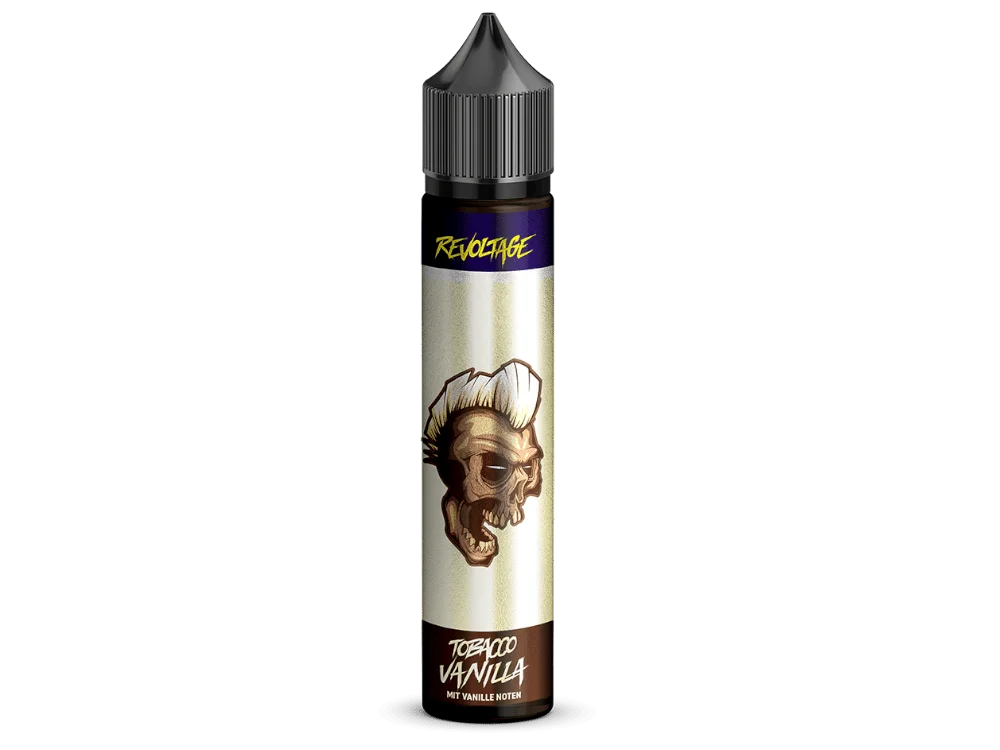 Revoltage Tobacco Vanilla Longfill, helle Flasche mit Vintage-Illustration, 10 ml