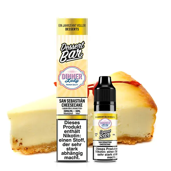 Dinner Lady Dessert Bar San Sebastian Cheesecake Nikotinsalz-Liquid 10ml mit Käsekuchen