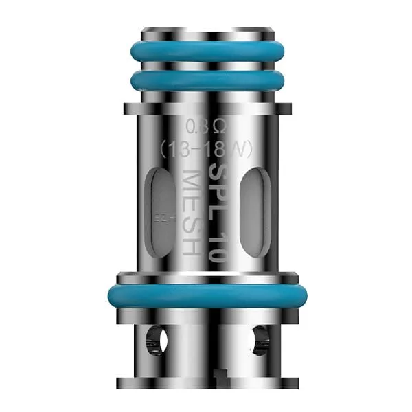 source745898.jpg Nevoks SPL-10 M Mesh Verdampferkopf mit türkisfarbenen Ringen und Beschriftung