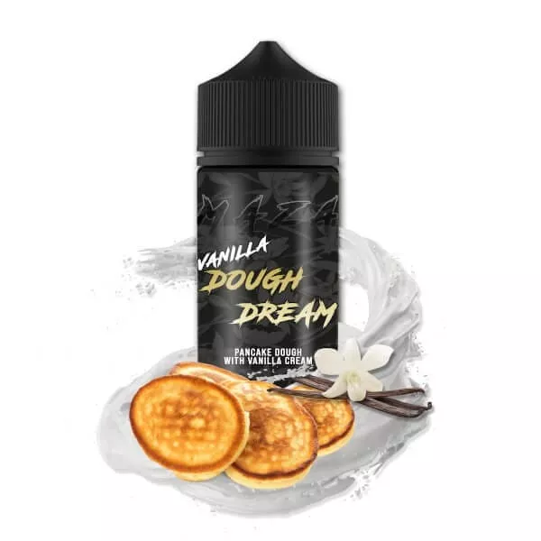 MaZa Vanilla Dough Dream Longfill 100ml Flasche mit Pancakes und Vanilleschoten