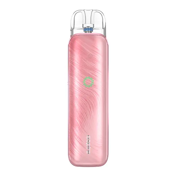 Aspire Pixo Aura 2 Pod Kit in Rosa mit geschwungenem Rillen-Muster, schlanke Frontansicht