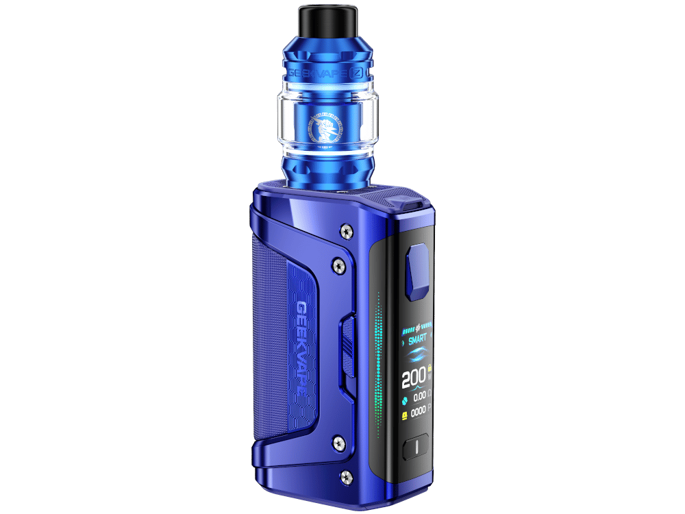 GeekVape Aegis Legend 5 Kit in Blau – Box-Mod mit Tank, Frontansicht