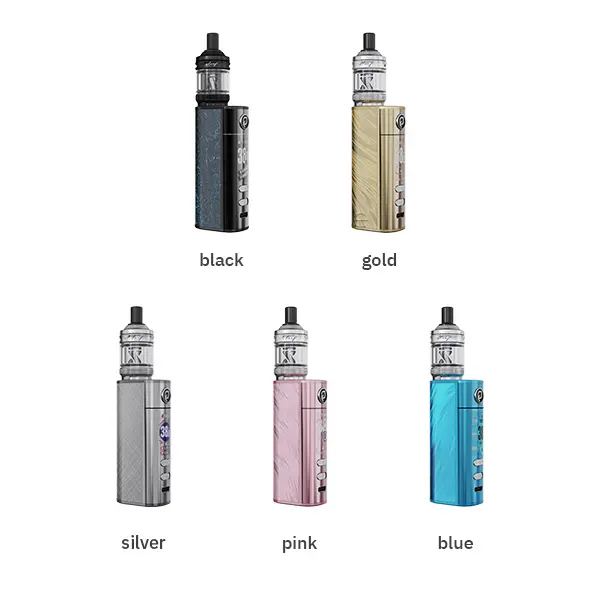 Eleaf iStick X40 GTL X Kit – alle fünf Farbvarianten: Schwarz, Gold, Silber, Pink, Blau