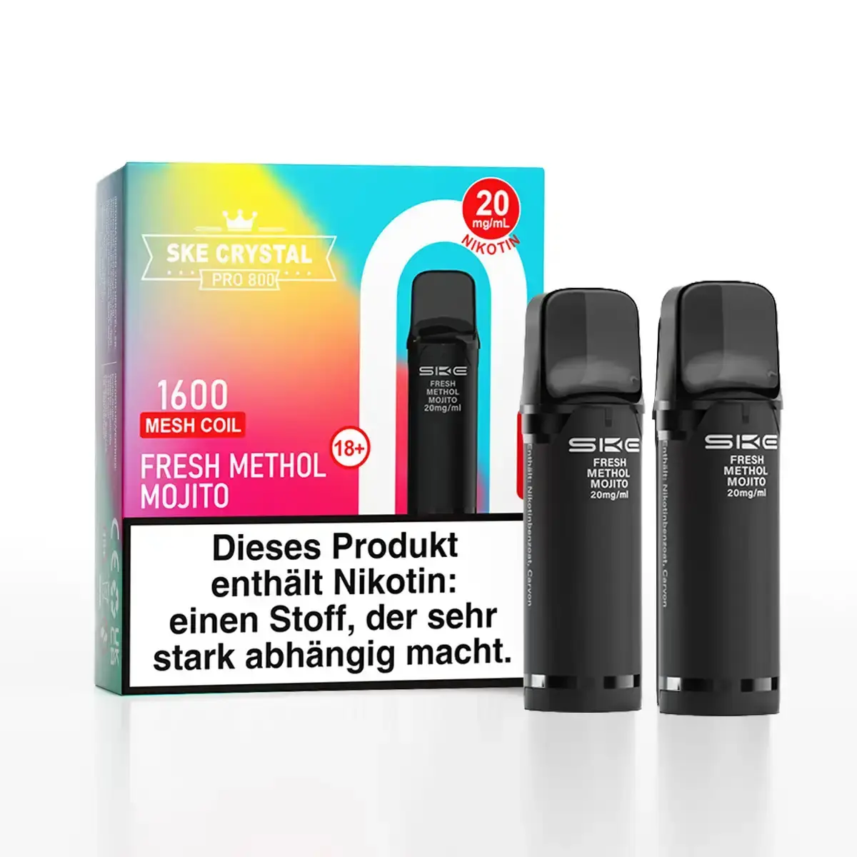 2x SKE - Crystal 800 Pro Prefilled Pod - Fresh Menthol Mojito