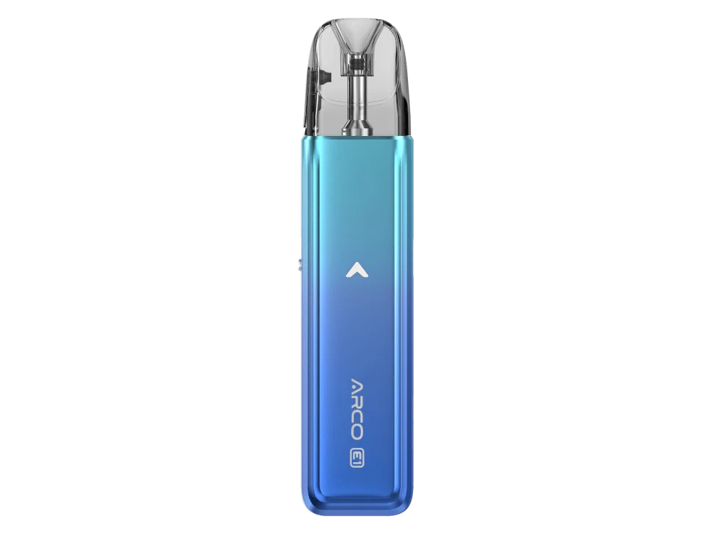 SMOK Arco E1 Pod-Kit in Blau, schlankes E-Zigaretten-Set mit aufgestecktem Pod, Frontansicht