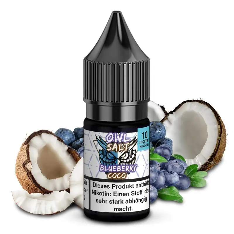 OWL Salts Blueberry Coco 10ml Nikotinsalz-Liquid Flasche mit Heidelbeeren und Kokosnuss