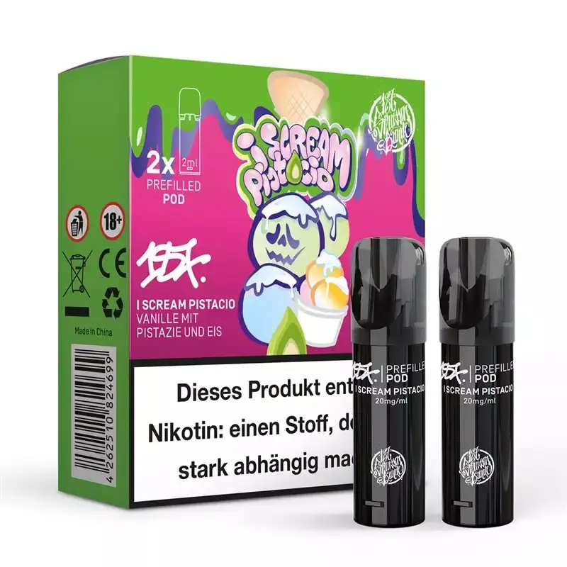 2x 187 Strassenbande Prefilled Pod - I Scream Pistacio 20mg/ml