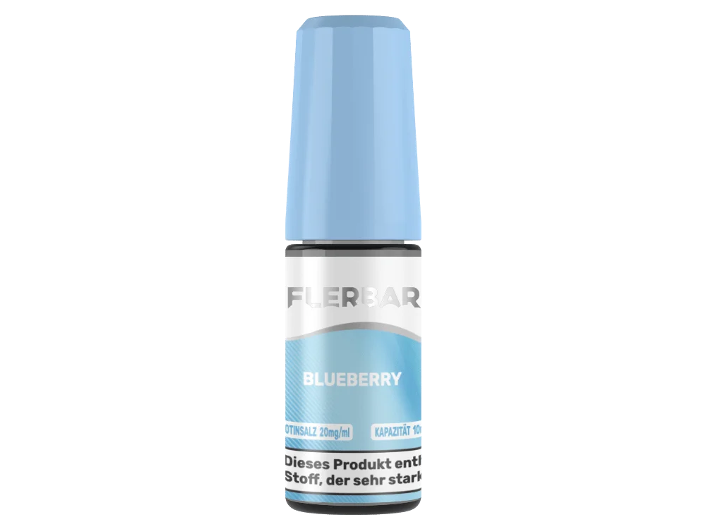Flerbar Blueberry 10ml Nikotinsalz-Liquid in hellblauer Flasche mit Blueberry-Aufschrift