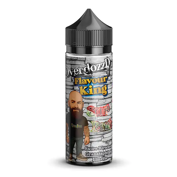 60-ml-Flasche Lädla Juice OverdozzD Sour 3 Bomb Longfill, helles Etikett freistehend