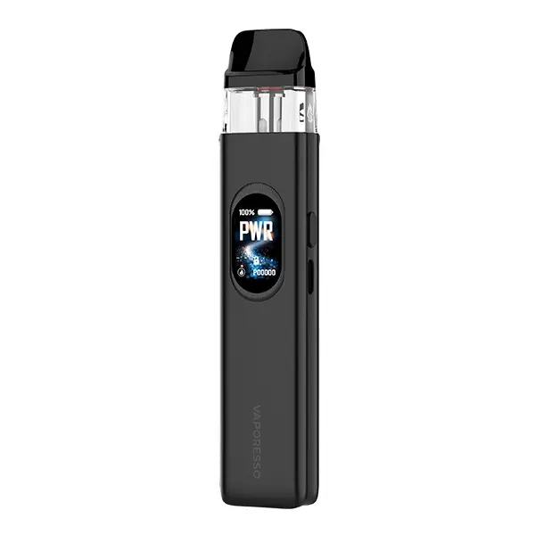 Vaporesso XROS 6 Pod Kit in Schwarz mit OLED-Display, schlankes Pod-System Seitenansicht