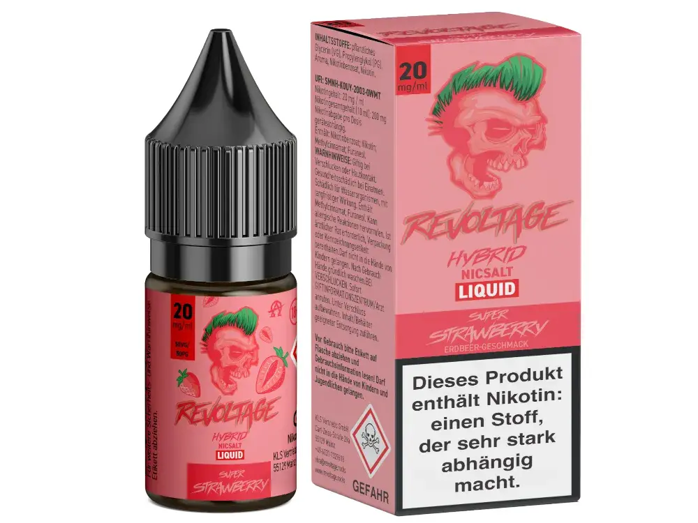 revoltage-hybrid-super-strawberry-20mg-1000x750.png.png Revoltage Super Strawberry Hybrid-Nikotinsalz-Liquid 10ml, pinke Flasche mit Schachtel, 20mg Nikotingehalt