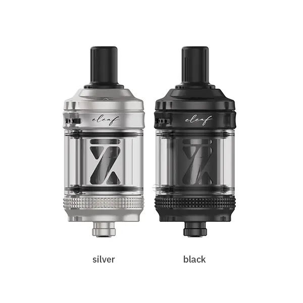 Eleaf GTL X Tank Verdampfer in Silber und Schwarz, beide Farbvarianten mit Glastank nebeneinander