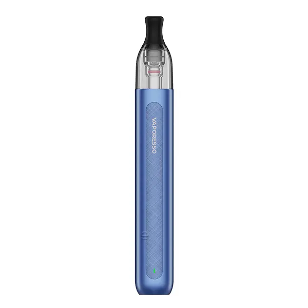 Vaporesso Eco One Pro Pod Kit in Blau, schlankes Stiftdesign mit transparentem Tank, Frontansicht