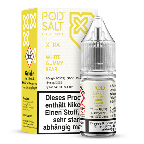 PodSalt - Xtra White Gummy Bear - 10ml Nikotinsalz-Liquid