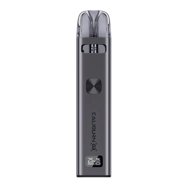 source822175.jpg Uwell Caliburn G3 Pod Kit E-Zigarette in Grau, schlanker Akkuträger mit Pod, Frontansicht