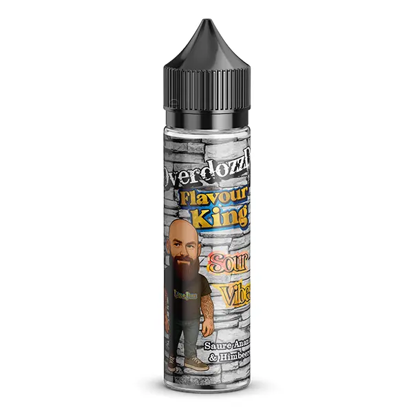 60-ml-Flasche Lädla Juice OverdozzD Sour Vibes Longfill, helle Etikettenansicht
