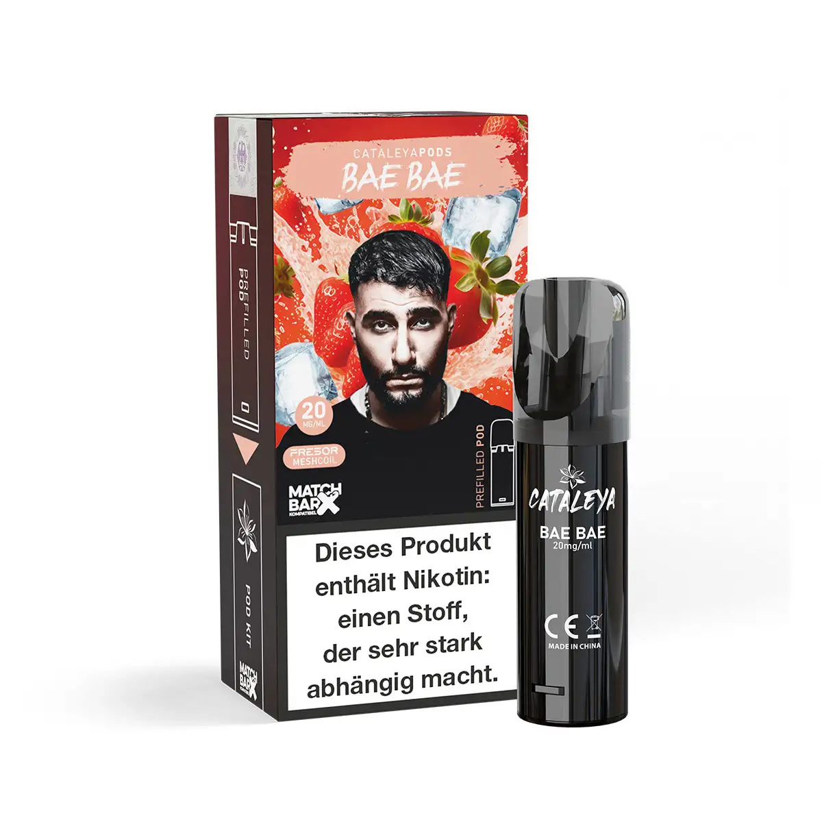 Cataleya Prefilled Pod Bae Bae – Packung mit Pod, rote Verpackung mit Porträt-Motiv