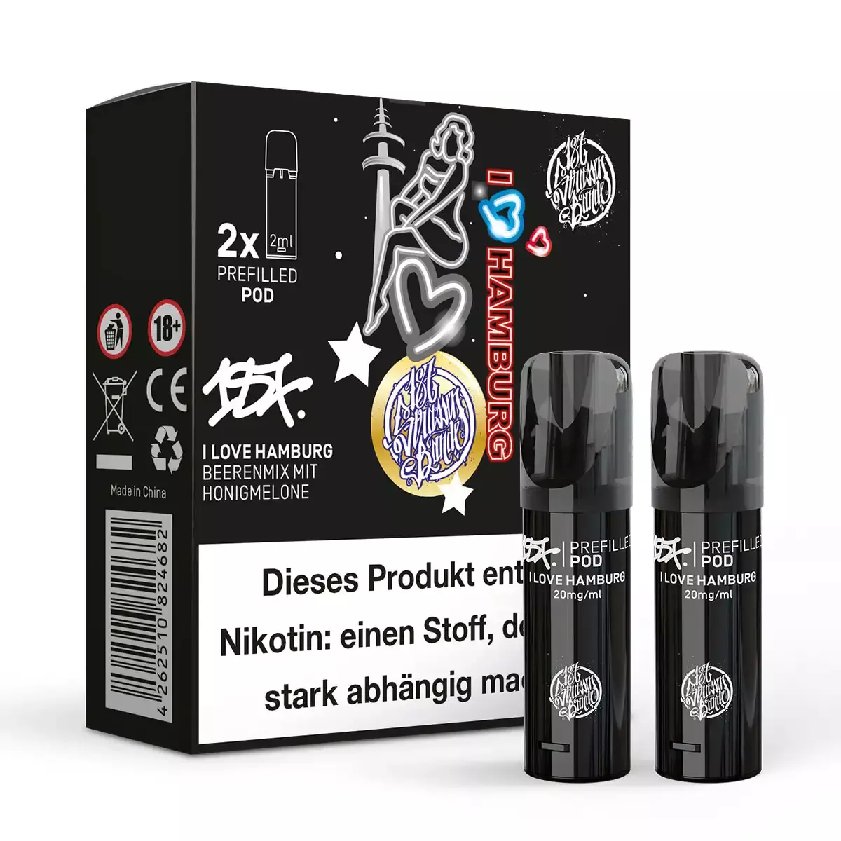 2x 187 Strassenbande Prefilled Pod - I Love Hamburg 20mg/ml