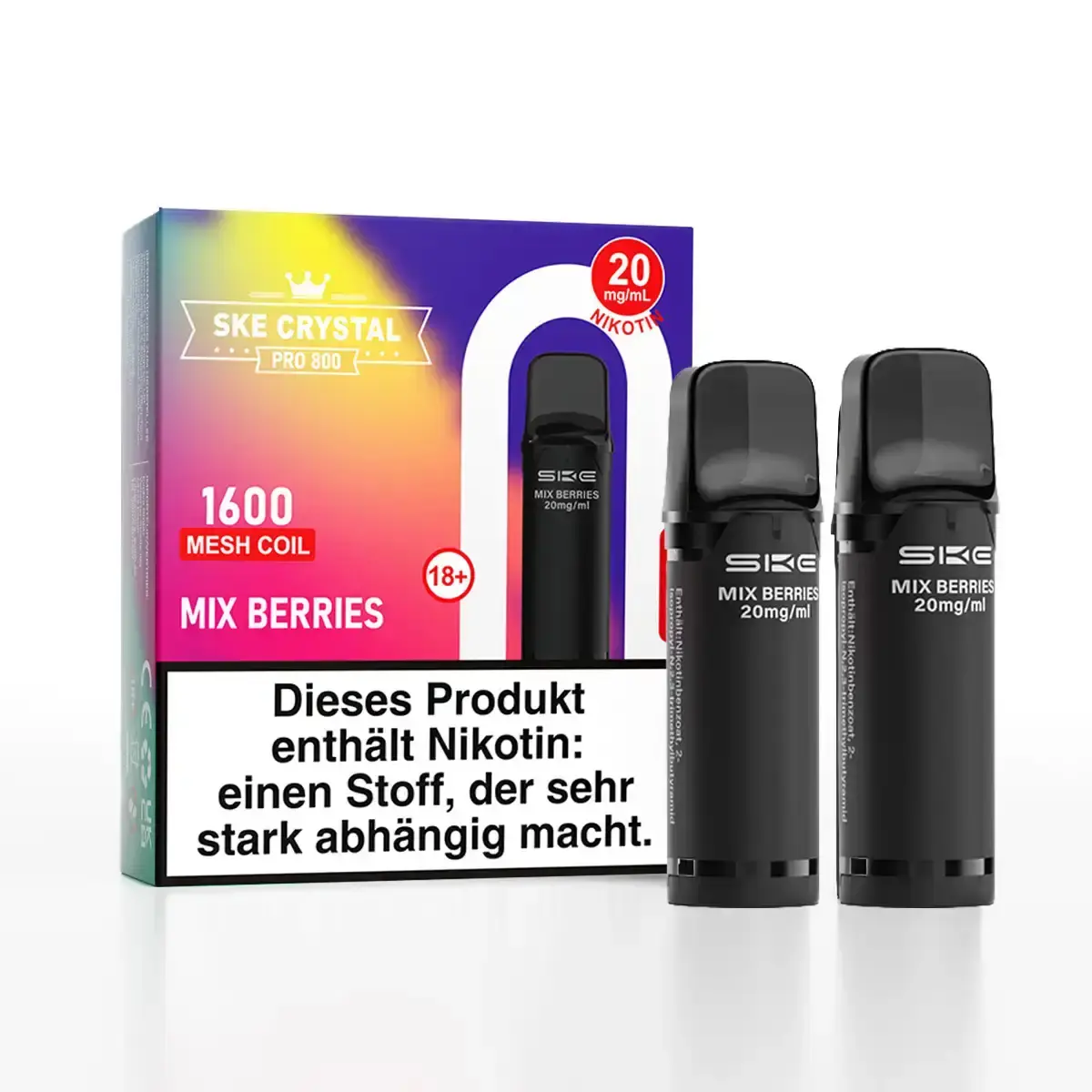 2x SKE - Crystal 800 Pro Prefilled Pod - Mix Berries