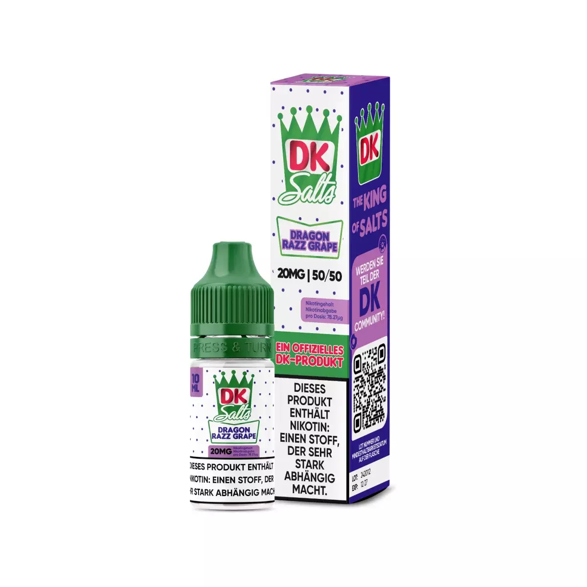 DK Salze - Dragon Razz Grape - 10ml Nikotinsalz Liquid