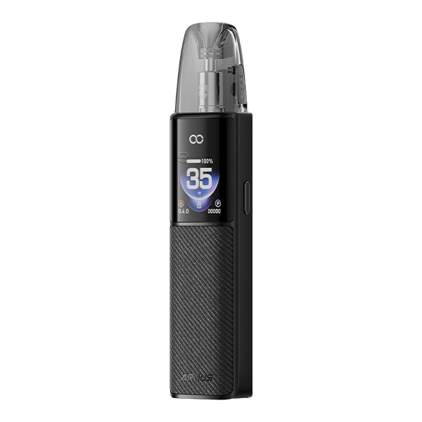 VooPoo Argus G4 Pod Kit in Schwarz mit strukturiertem Gehäuse und Display, Frontansicht