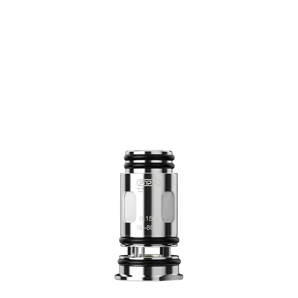 Voopoo PnP X Verdampferkopf in Silber mit schwarzen Ringen, Coil-Einsatz von vorn, zweite Variante
