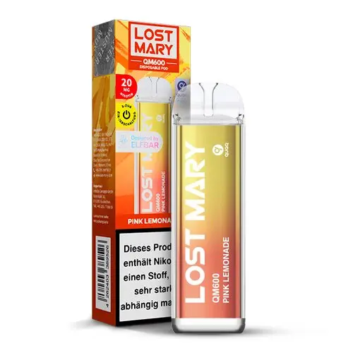 Lost Mary - QM600 Einweg E-Zigarette - Pink Lemonade 20mg/ml