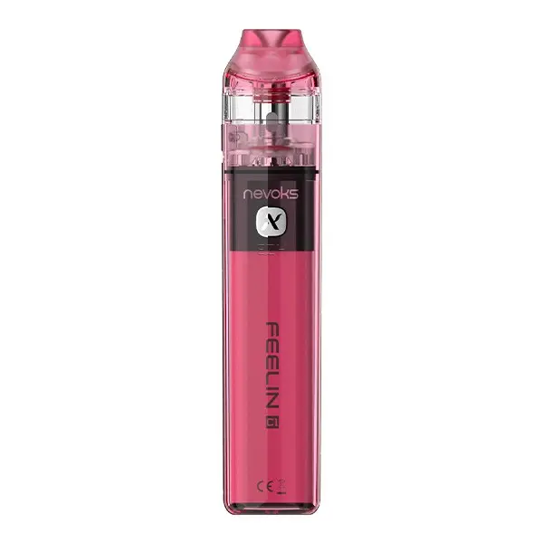 Nevoks Feelin C1 Pod Kit in Pink mit Logo-Aufdruck und aufgestecktem Pod, Frontansicht