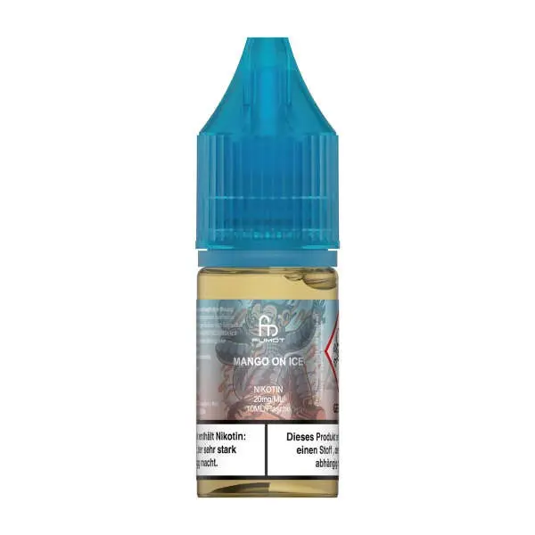 RandM Tornado - Mango On Ice - Nikotinsalz - 10ml -....jpg Fumot Mango On Ice 10ml Nikotinsalz-Liquid von RandM, blaue Flasche mit blauem Deckel, Einzelansicht