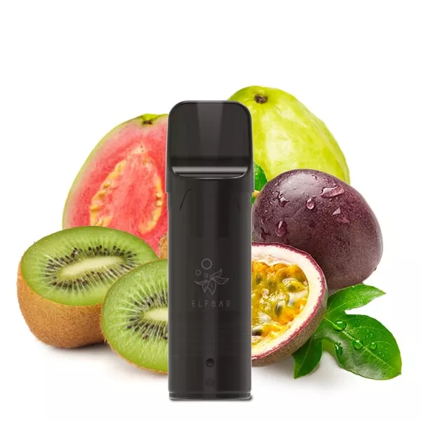 Elfbar Elfa Prefilled Pod Kiwi Passion Fruit Guava, schwarzer Pod vor Kiwi, Maracuja und Guave, 2er-Pack 20 mg/ml