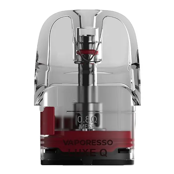 Vaporesso Luxe Q Meshed Ersatz-Pod 3ml, transparenter Pod mit rotem Boden, Einzelansicht