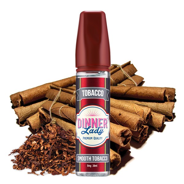 Dinner Lady Smooth Tobacco Longfill 50ml Flasche mit Tabakblättern und Zimtstangen