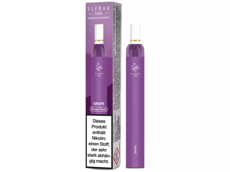 Elfbar T600 Einweg E-Zigarette - 20mg/ml Grape