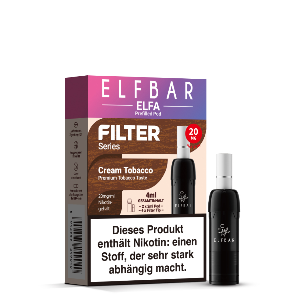 2x Elfbar Elfa Pod Filter Series - Cream Tobacco
