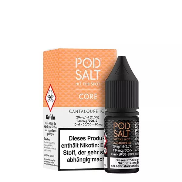 source751098.jpg PodSalt Core Cantaloupe Ice 10ml Nikotinsalz-Liquid – Flasche mit Verpackungsschachtel