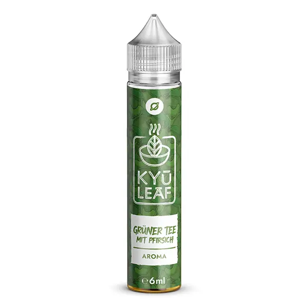 Flavorverse Kyü Leaf Longfill-Aroma 60-ml-Flasche grün mit Aufschrift Grüner Tee mit Pfirsich