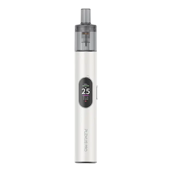 Innokin Plexus Pro Pod Kit in Weiß, schlankes Stiftgerät mit rundem Display und Pod-Aufsatz