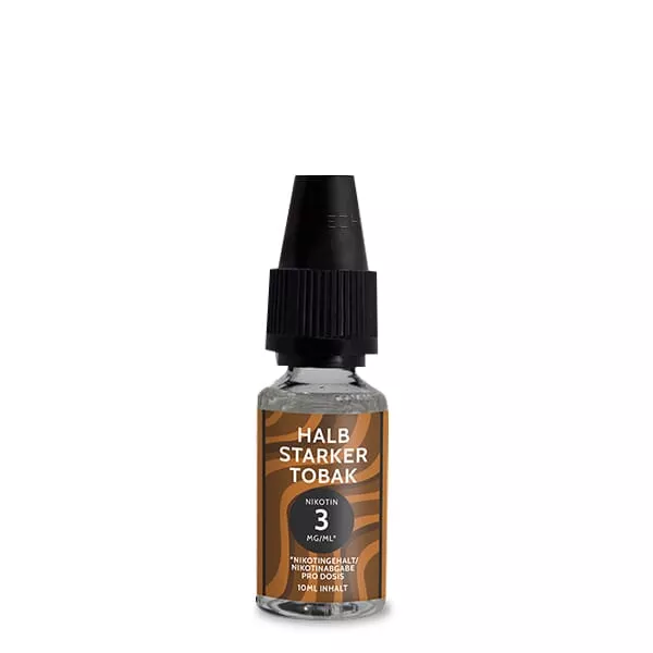 Tante Dampf Halb Starker Tobak 10ml eLiquid – 3mg Flasche mit braunem Tabak-Label