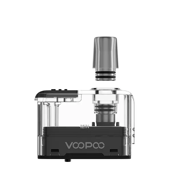 voopoo-doric-go-pod-3.jpg VooPoo Doric Go Ersatz-Pod transparent mit Coil, schwarzer Rahmen, Frontalansicht